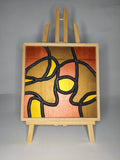 Quadro Astratto Tramonto – Oro, Rame e Rosa – Legno di Paulonia