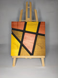 Quadro Geometrico Rame, Oro, Giallo e Rosa – Legno di Paulonia