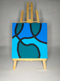 Quadro Astratto Monocromatico Blu – Mosaico – Legno di Paulonia
