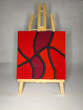 Quadro Astratto Monocromatico Rosso – Mosaico – Legno di Paulonia